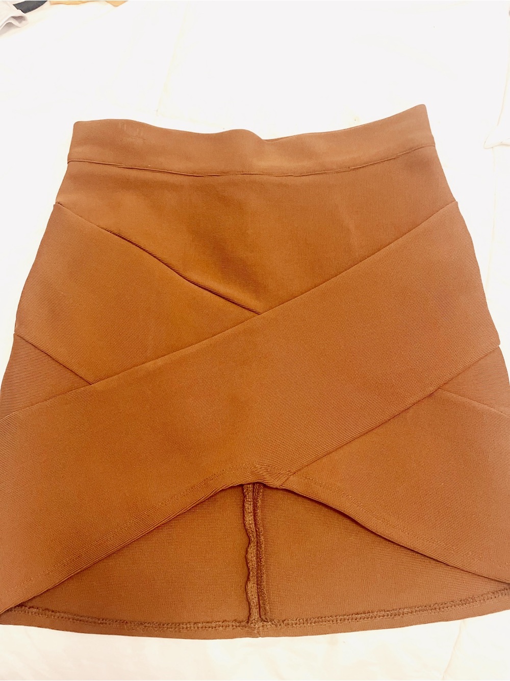 NUDE Brown Wrap-Style Mini Skirt Fall Style